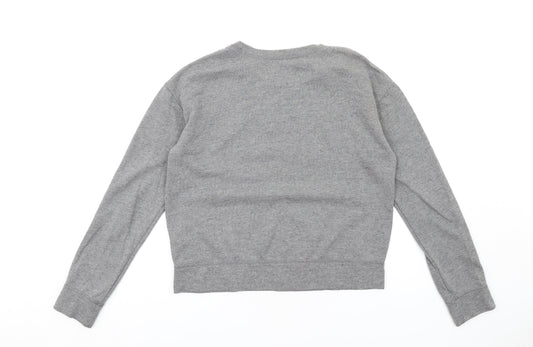 Womens UK S Regular Hollister Grey Pullover Sweatshirt