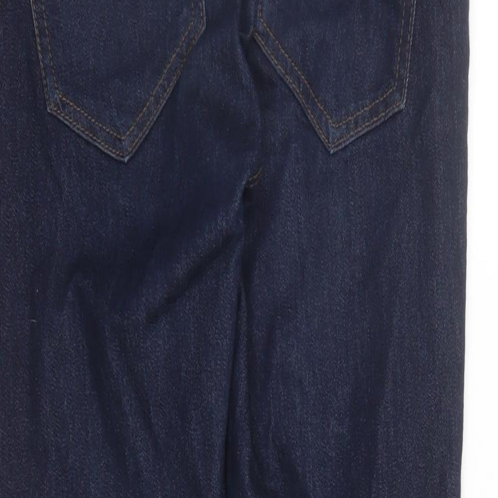 Brand and care label for Denim & Co. men’s blue cotton skinny jeans, size 30, in, 30-inch leg regular button - pockets