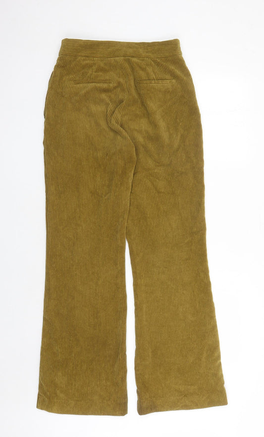 Zara Womens Brown Polyester Trousers Size XS L31 in Regular Zip - Pockets