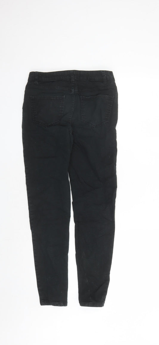New Look Womens Black Cotton Skinny Jeans Size 10 L27 in Regular Zip