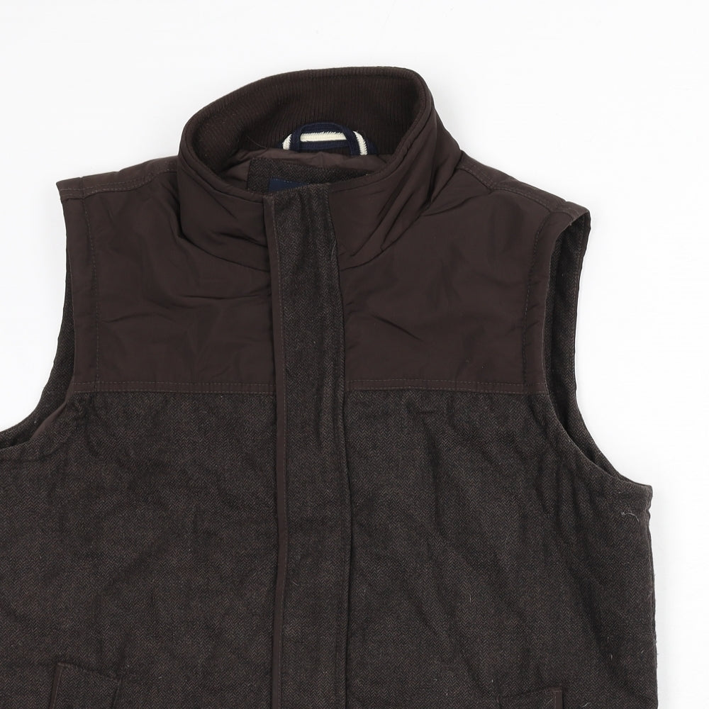Crew Clothing Mens Brown Gilet Coat Size M Zip