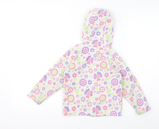 Ficcus Girls White Floral Jacket Coat Size 2 Years Zip