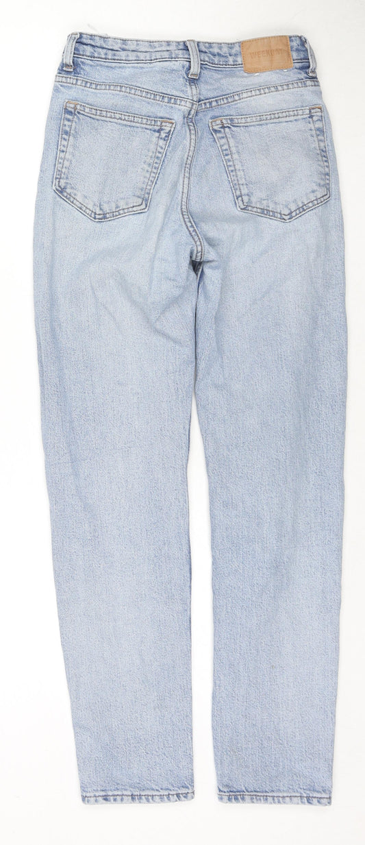 Weekday Womens Blue Cotton Skinny Jeans Size 24 in L28 in Regular Zip