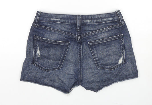 Gap Womens Blue Cotton Cut-Off Shorts Size 24 in L3 in Slim Zip