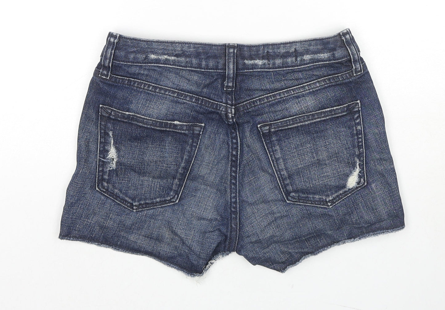 Gap Womens Blue Cotton Cut-Off Shorts Size 24 in L3 in Slim Zip