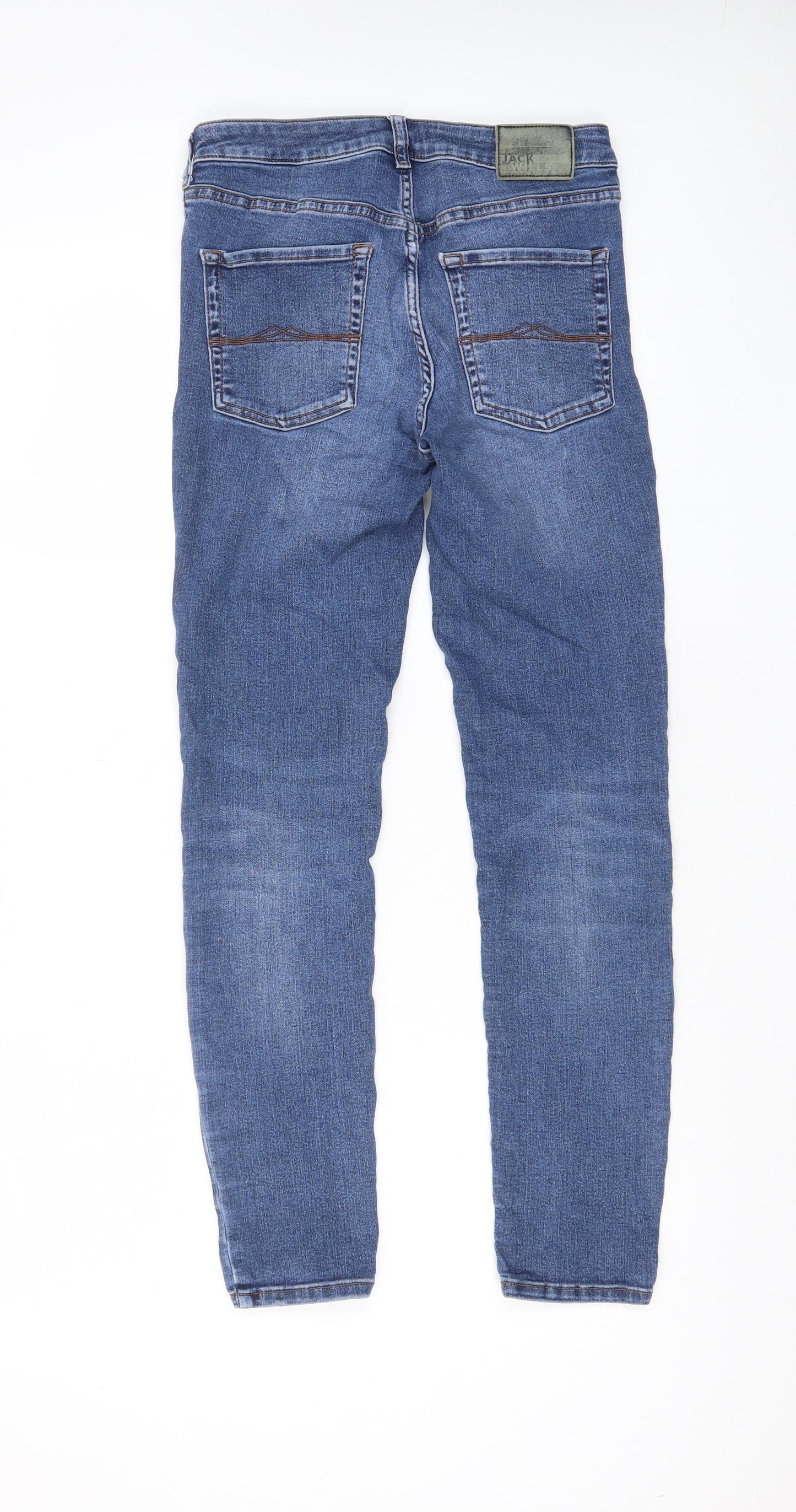 Jack Wills Womens Blue Cotton Skinny Jeans Size 27 in L27 in Regular Zip - Pockets