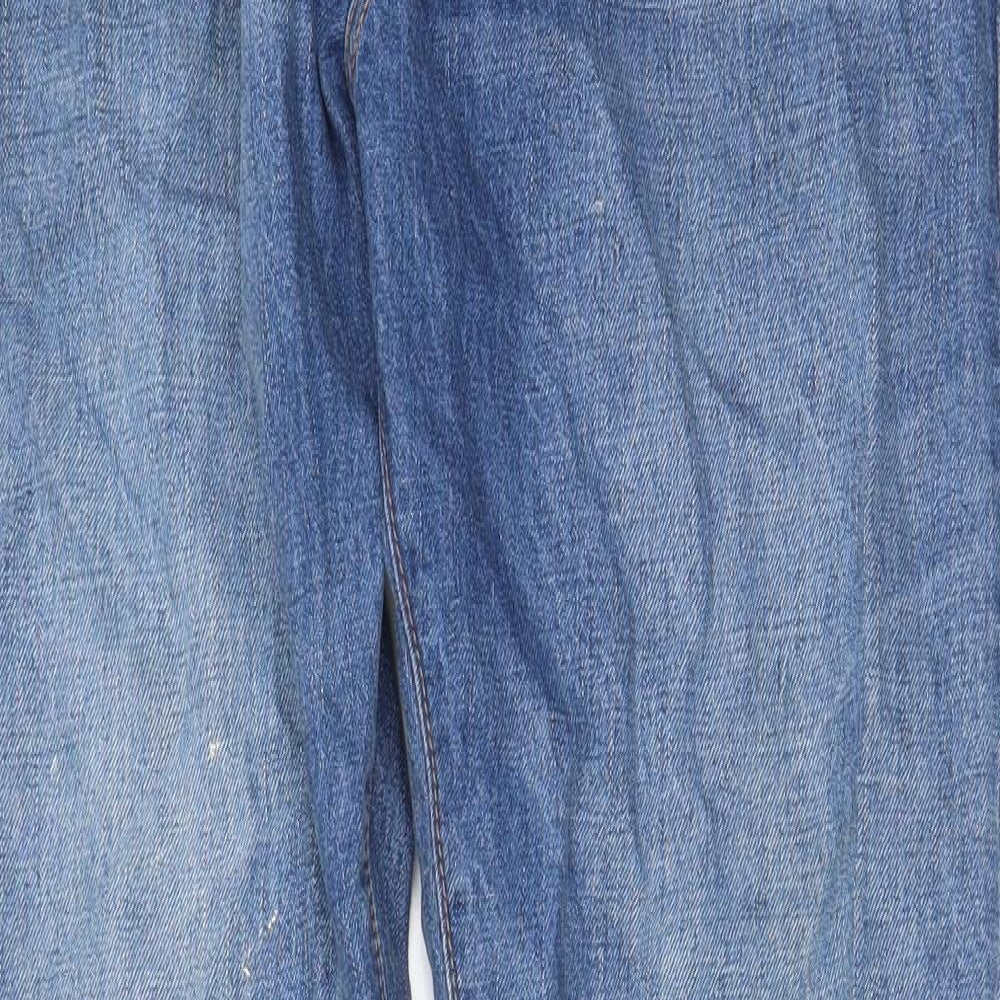 Gap Mens Blue Cotton Tapered Jeans Size 34 in L34 in Regular Zip - Pockets, Logo