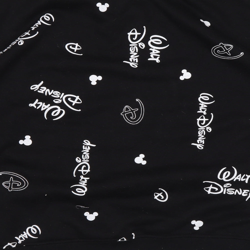 Disney Womens Black Polyester Pullover Sweatshirt Size L Pullover - Logo