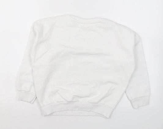 Rainbow High Girls White Cotton Pullover Sweatshirt Size 8-9 Years Pullover - Hype