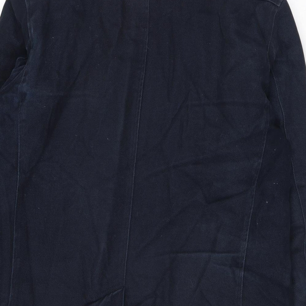 Racing Green Mens Blue Overcoat Coat Size M Zip