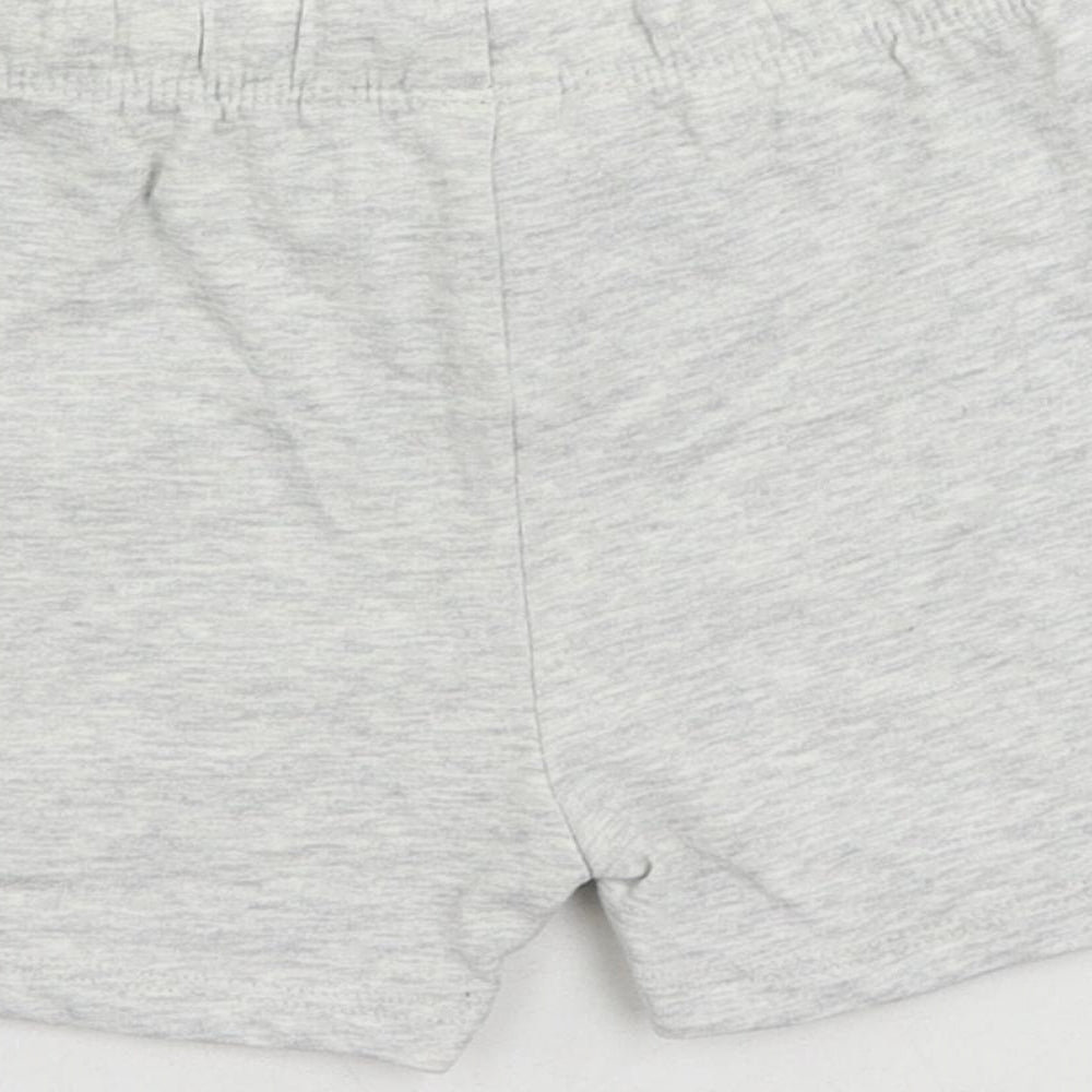 Brand and care label for Marks & Spencer Baby Grey Cotton Cropped Trousers, size 6-9, Months Drawstring