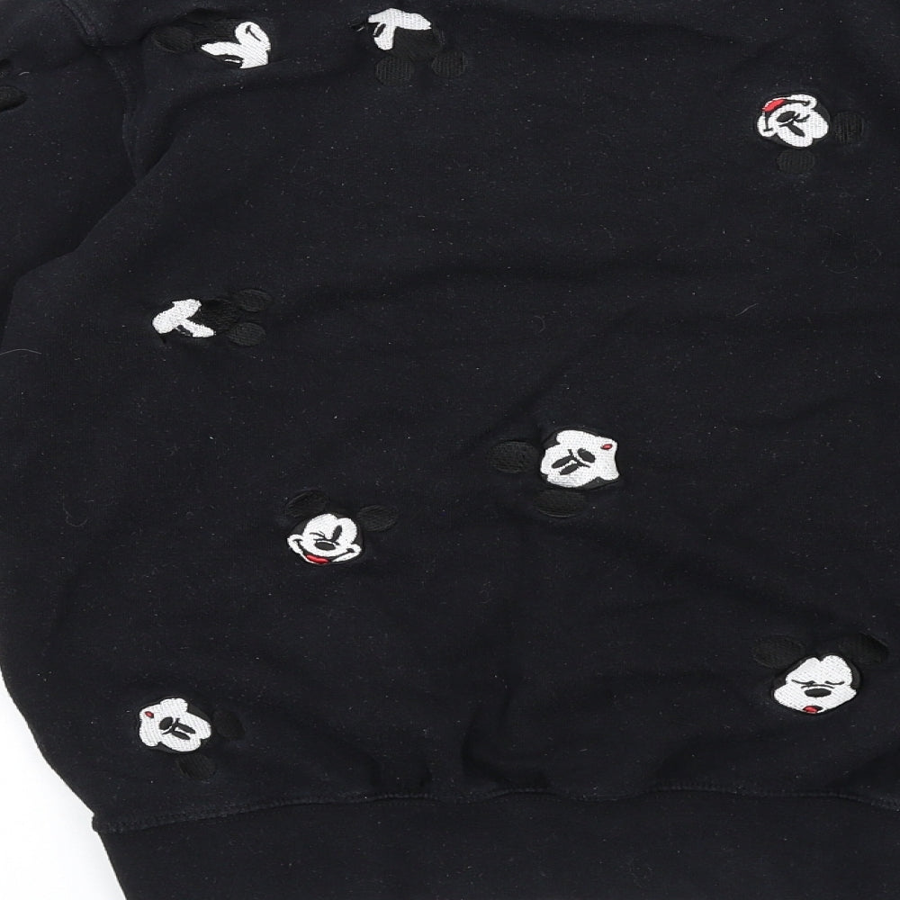 Disney Womens Black Cotton Pullover Sweatshirt Size S Pullover - Mickey Mouse