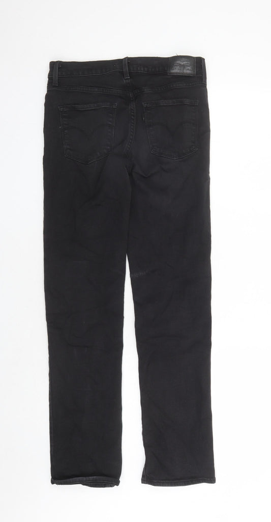 Levi's Womens Black Cotton Straight Jeans Size 28 in L28 in Regular Zip - Shaping