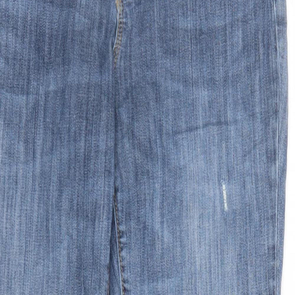 Gap Womens Blue Cotton Boyfriend Jeans Size 32 in L26 in Regular Zip - Pockets Short Leg