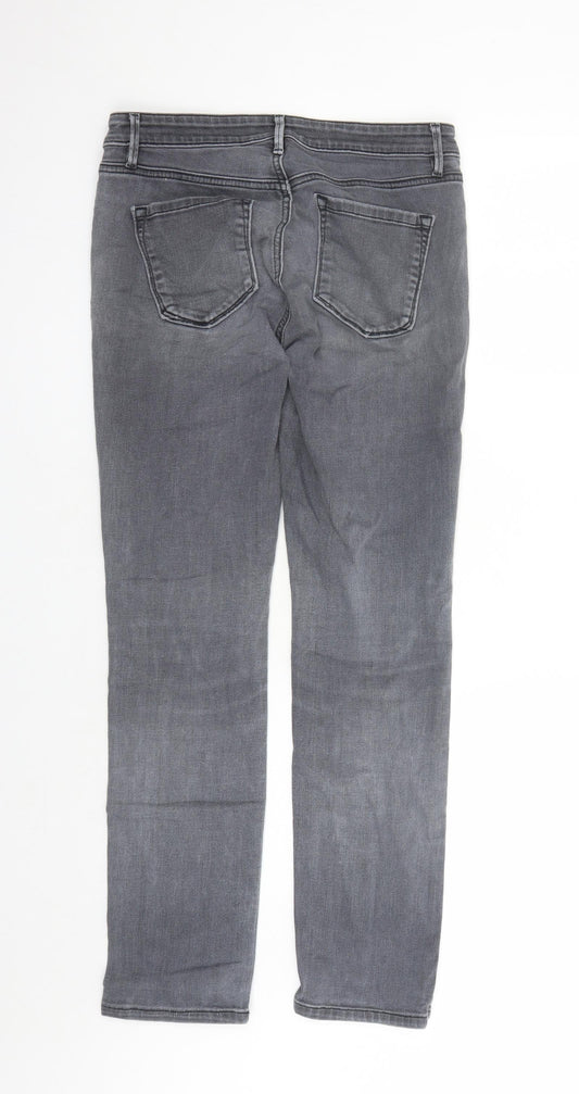 LOFT Womens Grey Cotton Straight Jeans Size 30 in L29 in Regular Zip - Pockets