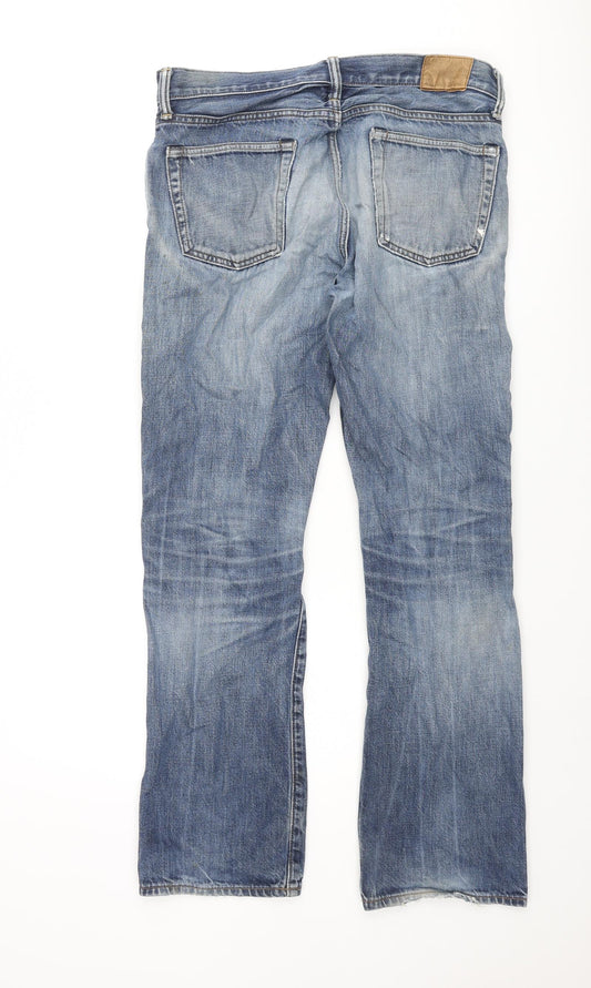 Gap Mens Blue Cotton Straight Jeans Size 32 in L30 in Regular Zip
