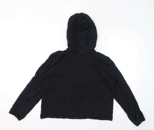 Aware Womens Black Cotton Pullover Hoodie Size S Pullover - Be More Aware Embroidered