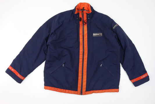 Reebok Womens Blue Jacket Size L Zip - Fleece Lined