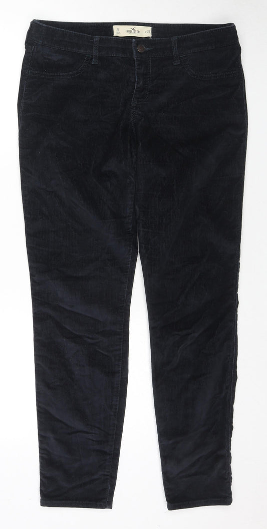 Hollister Womens Black Cotton Trousers Size 29 in L28 in Regular Zip