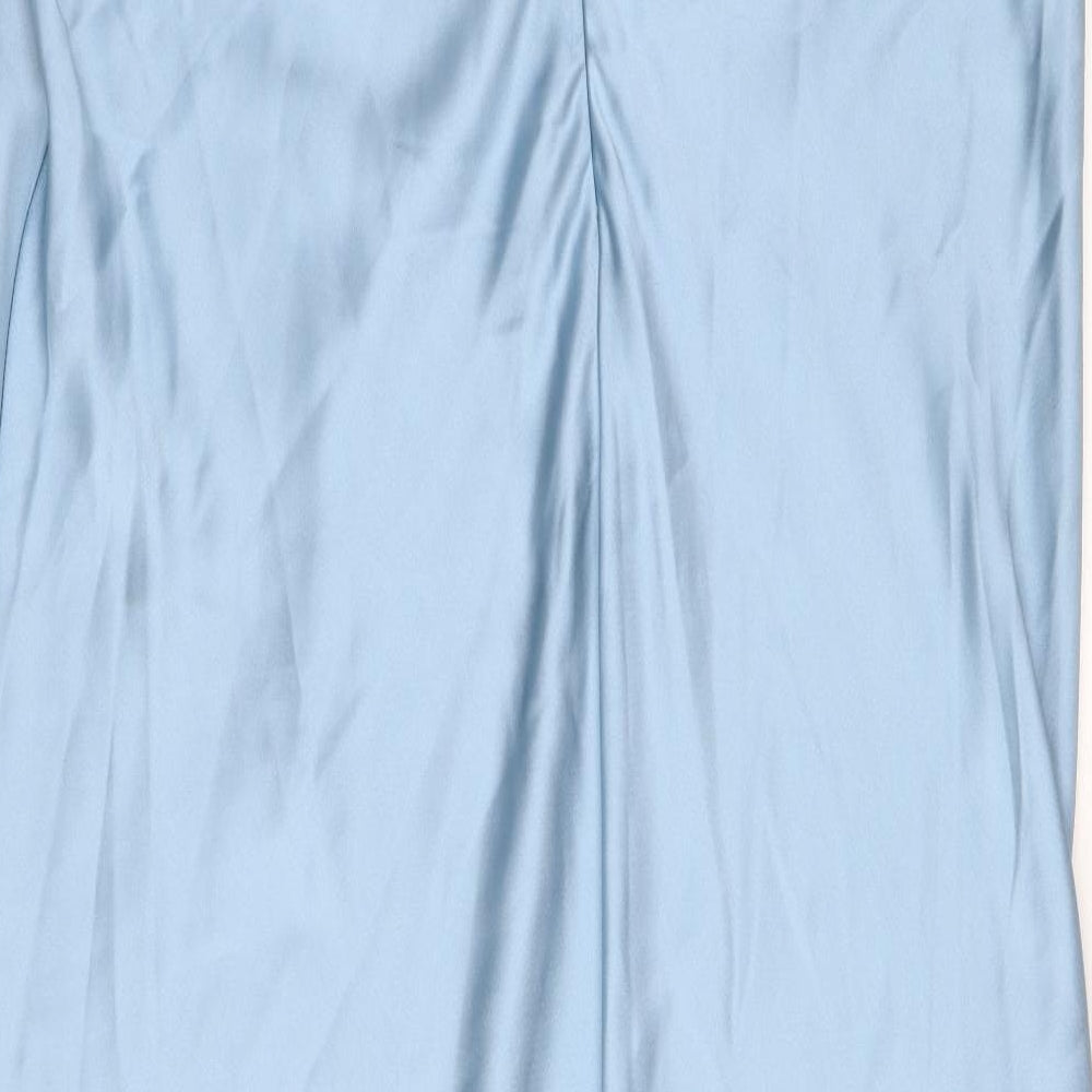 Zara Womens Blue Polyester Maxi Size XL Round Neck Zip