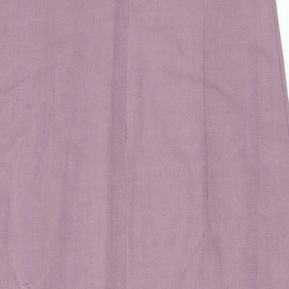 Brand and care label for AMARANTO women’s purple viscose tank dress, size UK 12, scoop neck zip