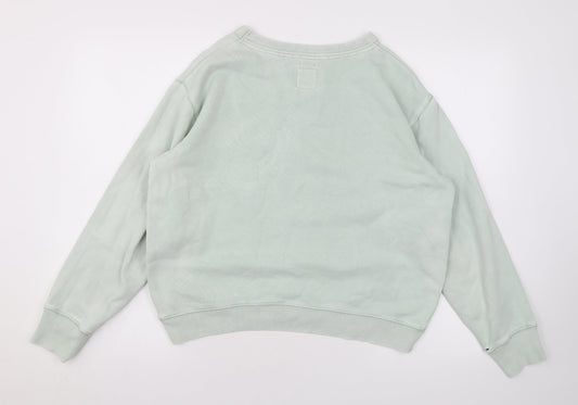 Jack Wills Womens Green Cotton Pullover Sweatshirt Size 10 Pullover