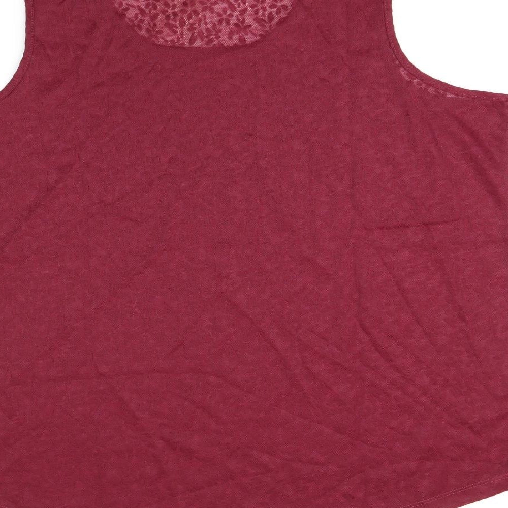 Anthology Womens Red Polyester Basic Tank Size 18 Scoop Neck