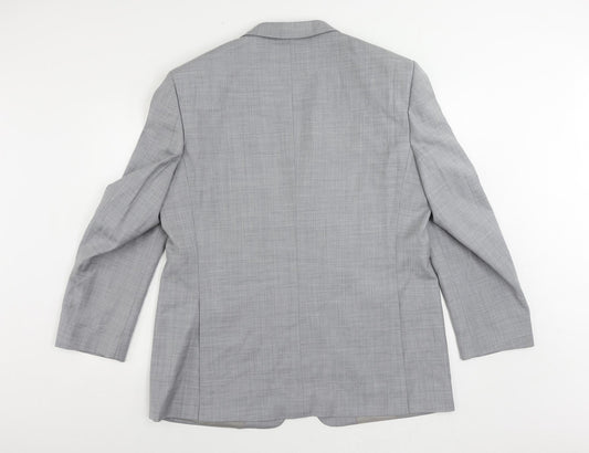HeiLan Home Mens Grey Polyester Jacket Suit Jacket Size 42 Regular