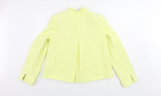 Debenhams Womens Yellow Polka Dot Jacket Blazer Size 10 Button