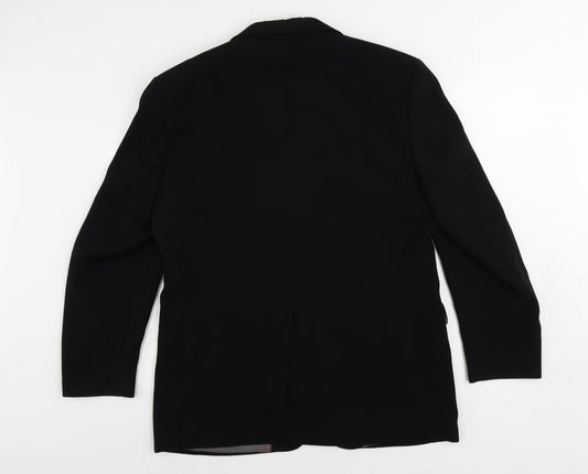 Ciro Citterio Mens Black Polyester Jacket Suit Jacket Size 40 Regular
