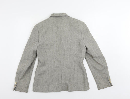 AMARANTO Womens Beige Jacket Blazer Size 12 Button
