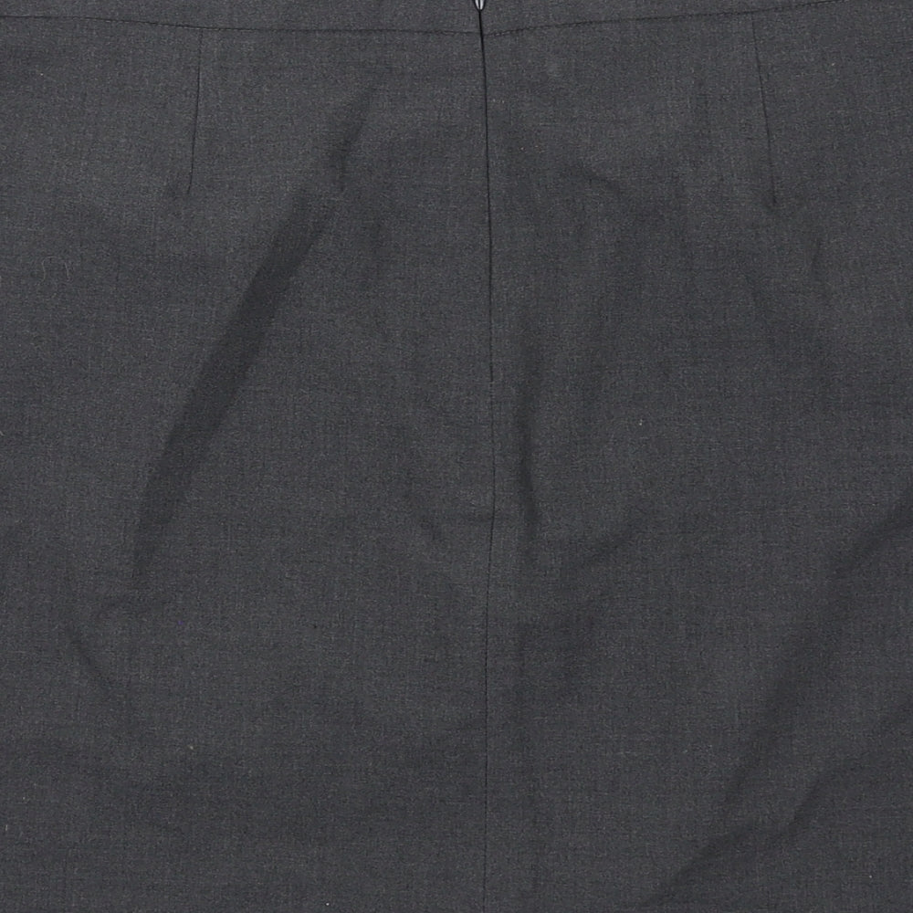 Marks and Spencer Womens Grey Polyester A-Line Skirt Size 12 Zip