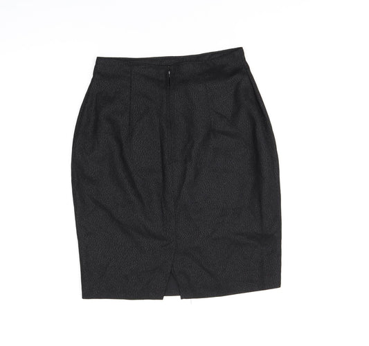 Avi Tenzer Womens Black Polyester Straight & Pencil Skirt Size 6 Zip