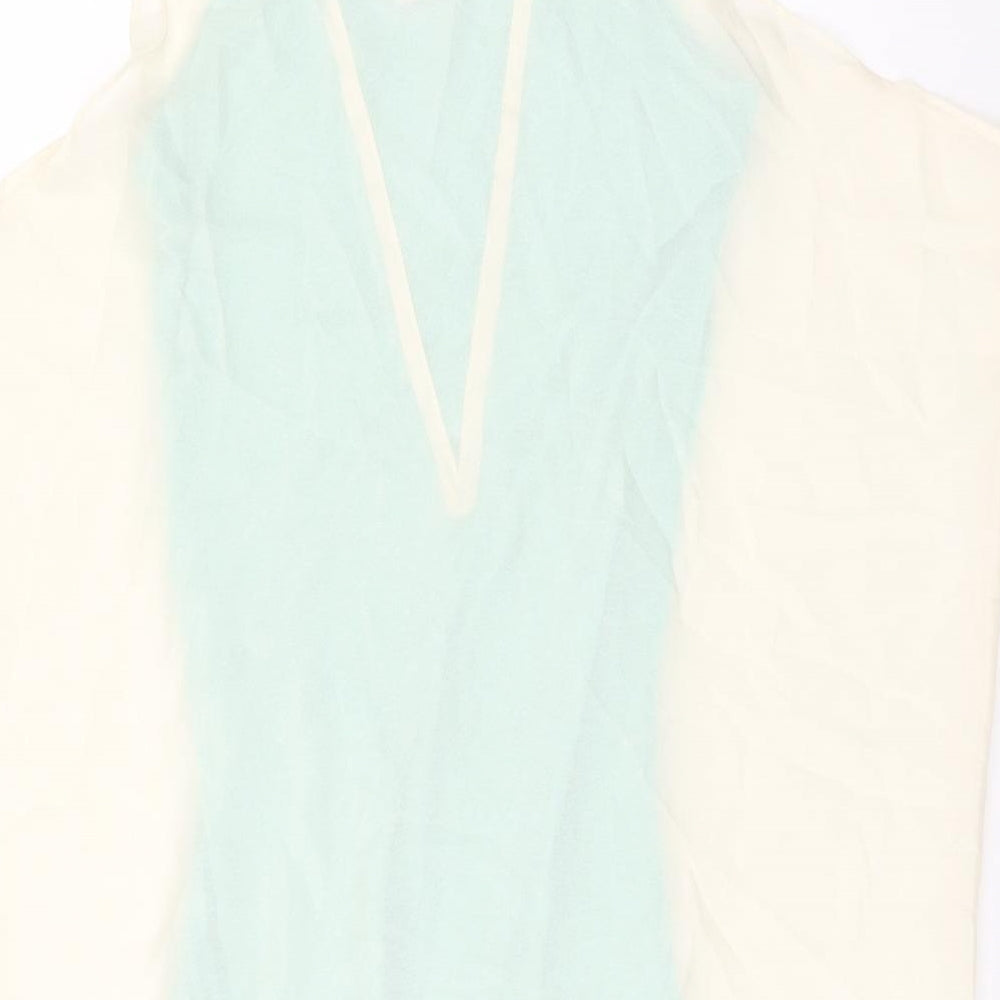 VERO MODA Womens Ivory Polyester Basic T-Shirt Size S Scoop Neck