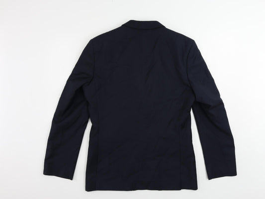 Red Herring Mens Blue Polyester Jacket Suit Jacket Size 38 Regular