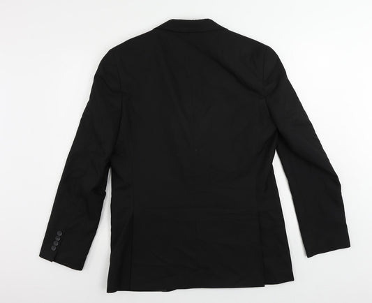 Marks and Spencer Mens Black Polyester Tuxedo Suit Jacket Size 40 Regular