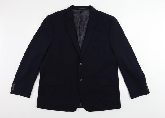 Racing Green Mens Blue Polyester Jacket Suit Jacket Size 48 Regular