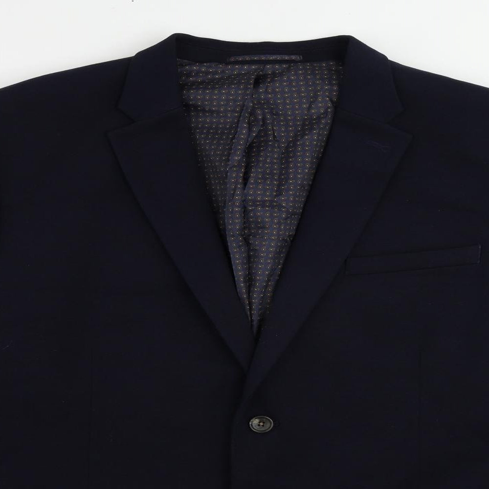 Racing Green Mens Blue Polyester Jacket Suit Jacket Size 48 Regular