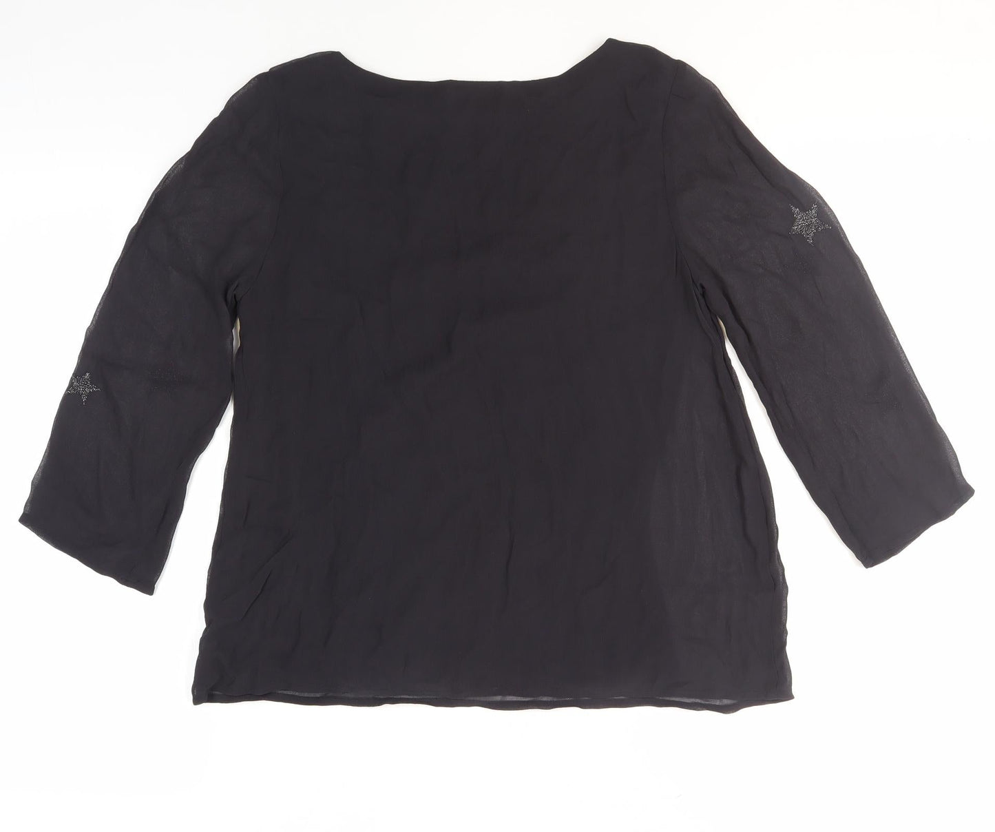 Mint Velvet Women's Black Embroidered Blouse Size 8