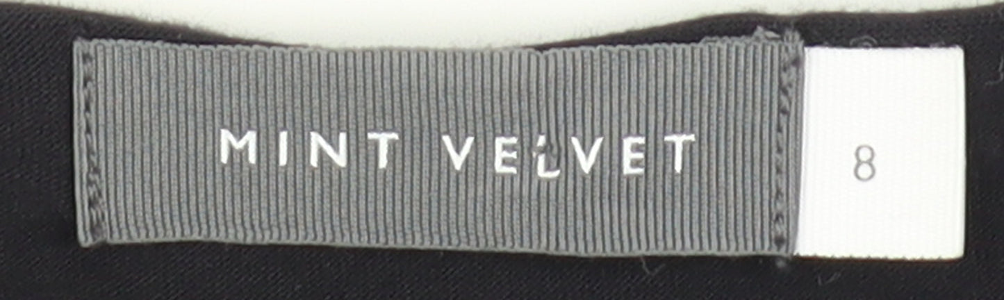 Mint Velvet Women's Black Embroidered Blouse Size 8