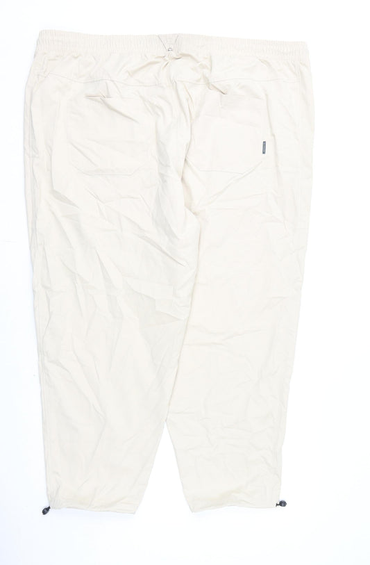 GOODMOVE Womens Beige Polyester Cargo Trousers Size 24 L25 in Regular