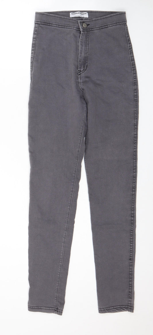 American Apparel Womens Grey Cotton Skinny Jeans Size S L29 in Regular Zip