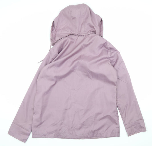 Anne De Lancay Womens Purple Rain Coat Jacket Size 14 Button