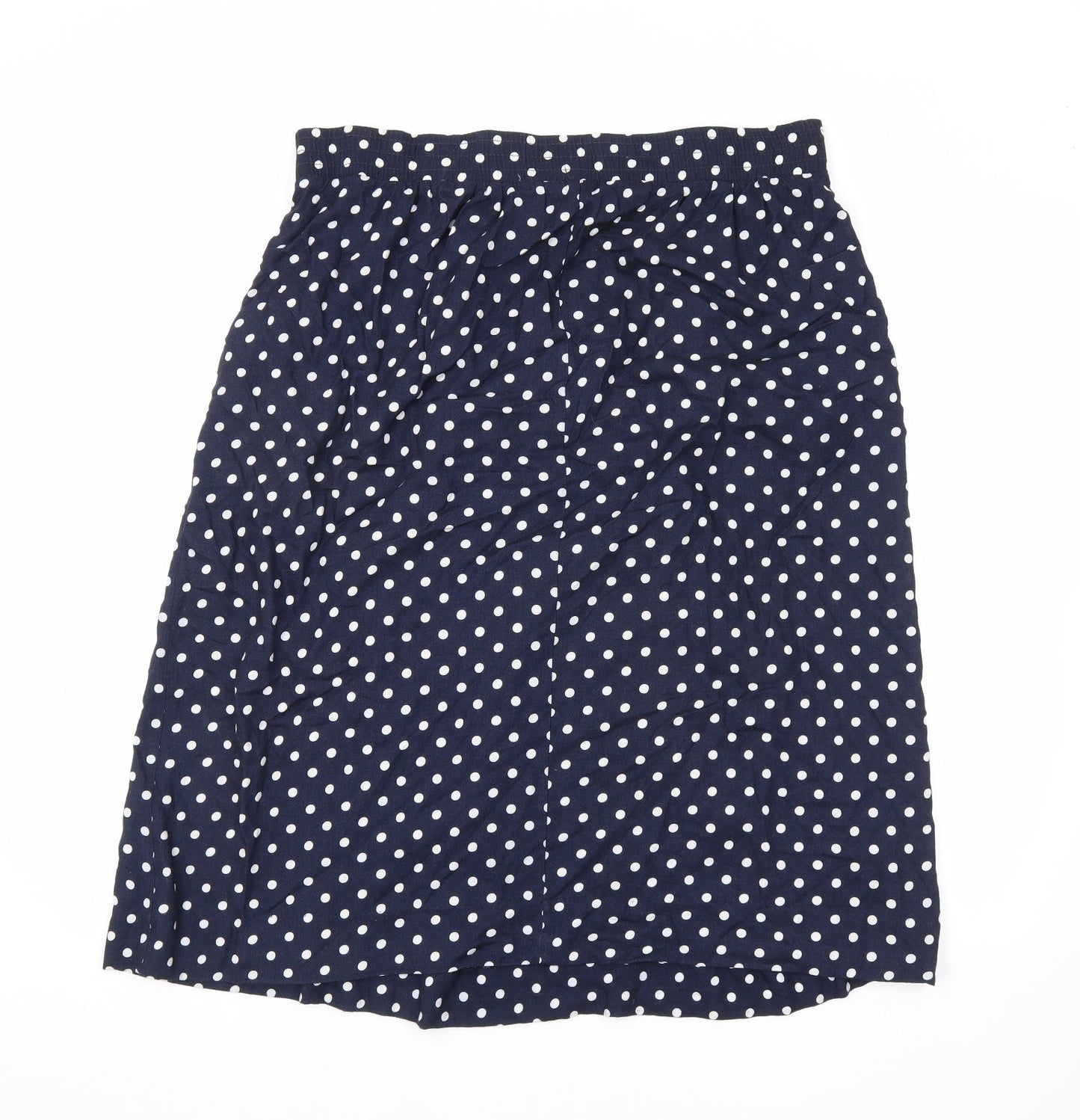 Lee Winter Womens Blue Polka Dot Polyester A-Line Skirt Size 14 Zip