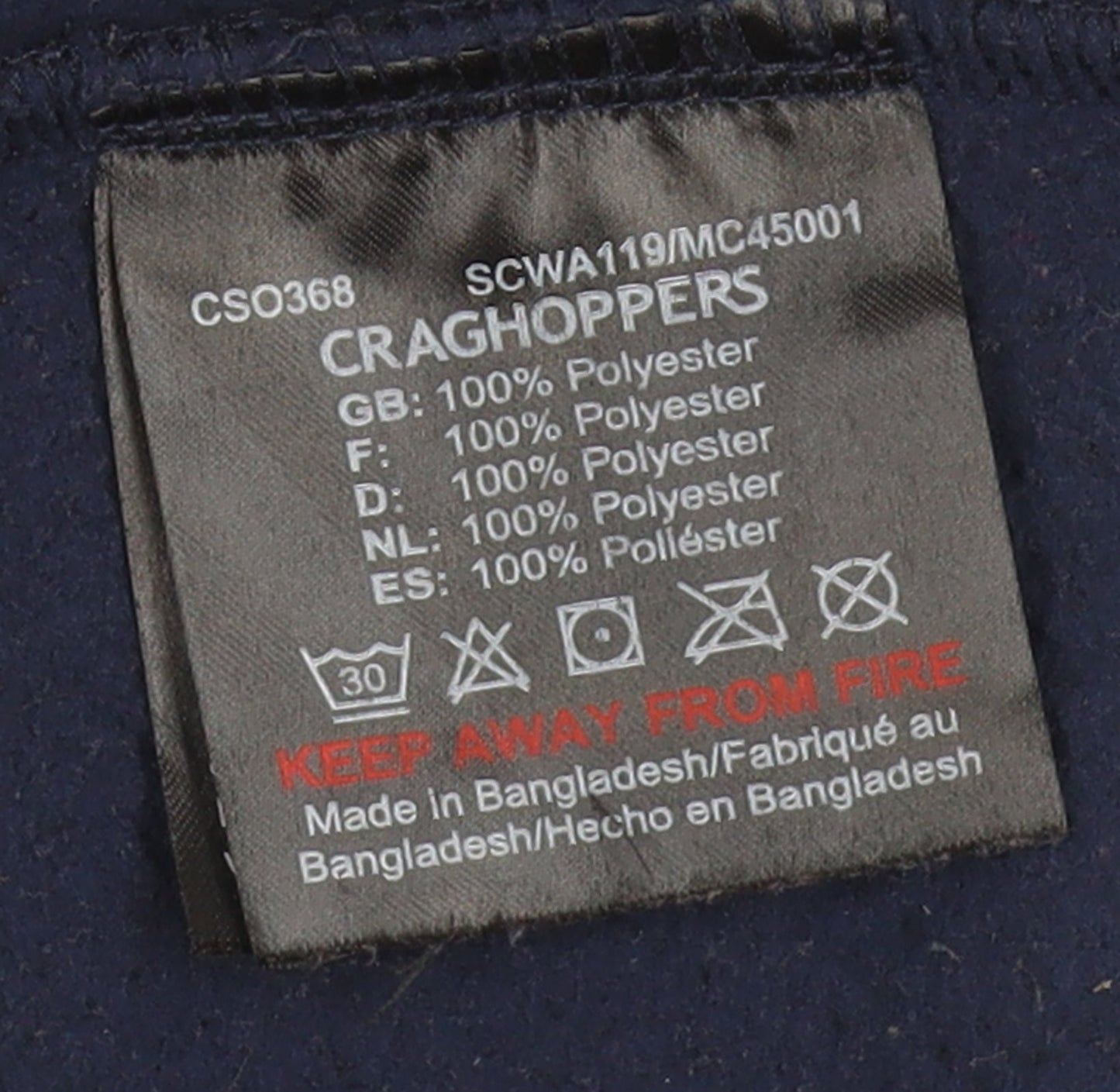 Craghoppers Men's Blue Fleece Jacket, Size M, Casual
