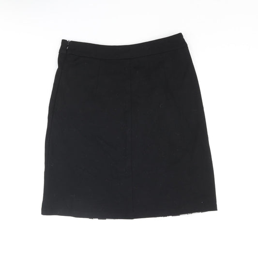 Smash Womens Black Polyester A-Line Skirt Size XS Zip - Geometric Print