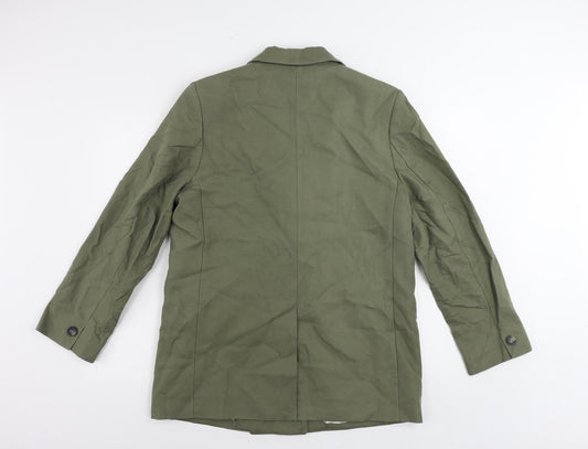 Per Una Womens Green Jacket Blazer Size 14 Button