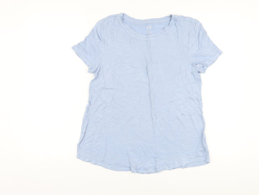 Gap Womens Blue Viscose Basic T-Shirt Size S Crew Neck