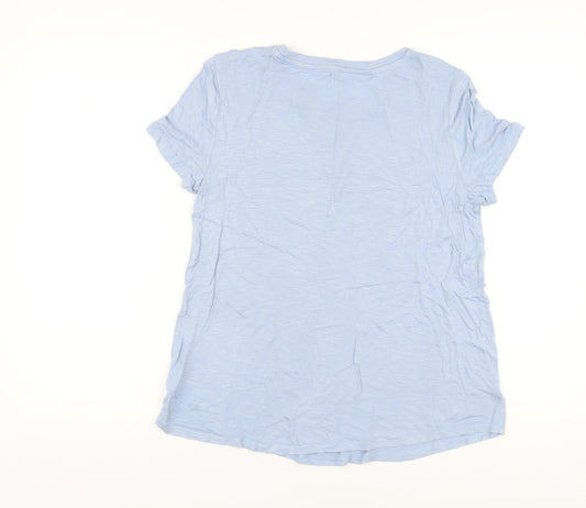 Gap Womens Blue Viscose Basic T-Shirt Size S Crew Neck