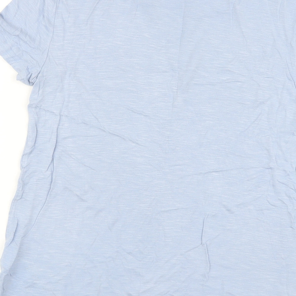 Gap Womens Blue Viscose Basic T-Shirt Size S Crew Neck